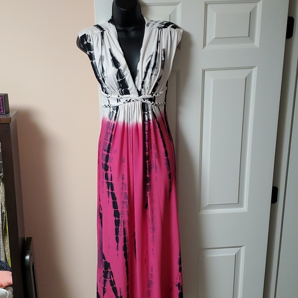 VENUS Cap Sleeve Tye-Dye Maxi Dress NWT